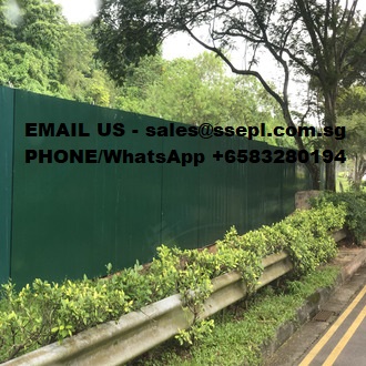 Green color powder coated hoarding fabricator in Singapore - Singapore ...